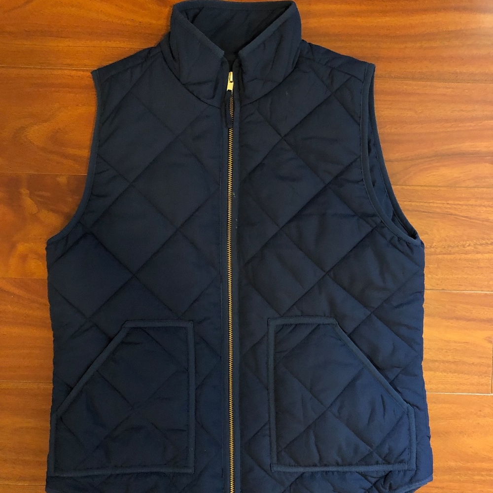 Jcrew Excursion Quilted Down Vest, Size Small - image 1